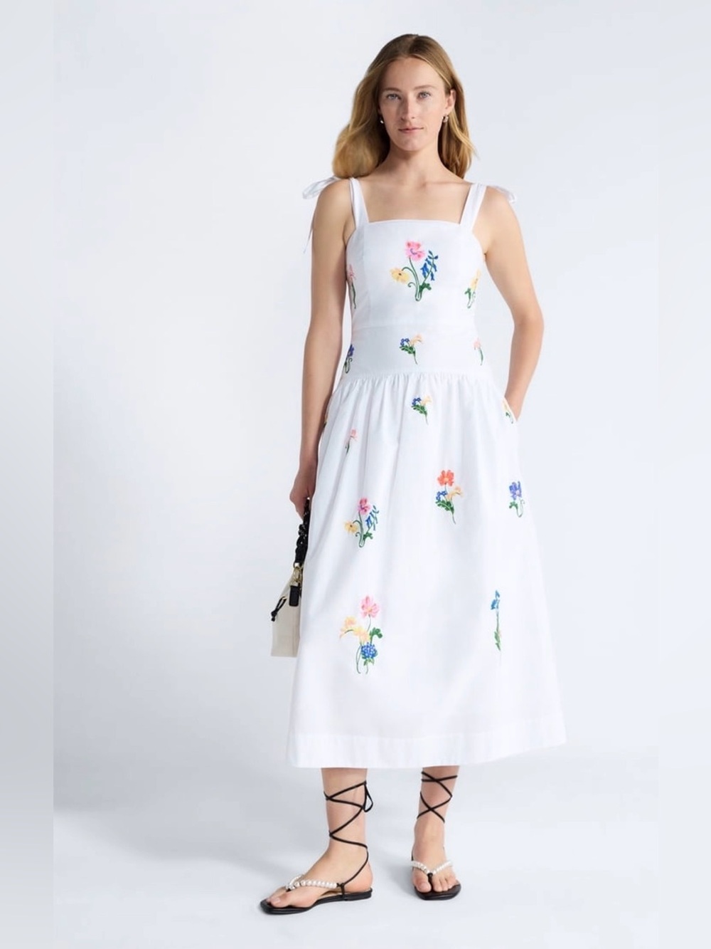 Women’s Embroidered Cotton Sleeveless Maxi Dress